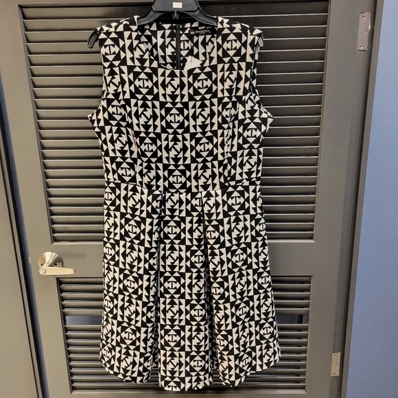 Plus-Size Printed Box Pleated Skater Dress - Picture 3 of 6
